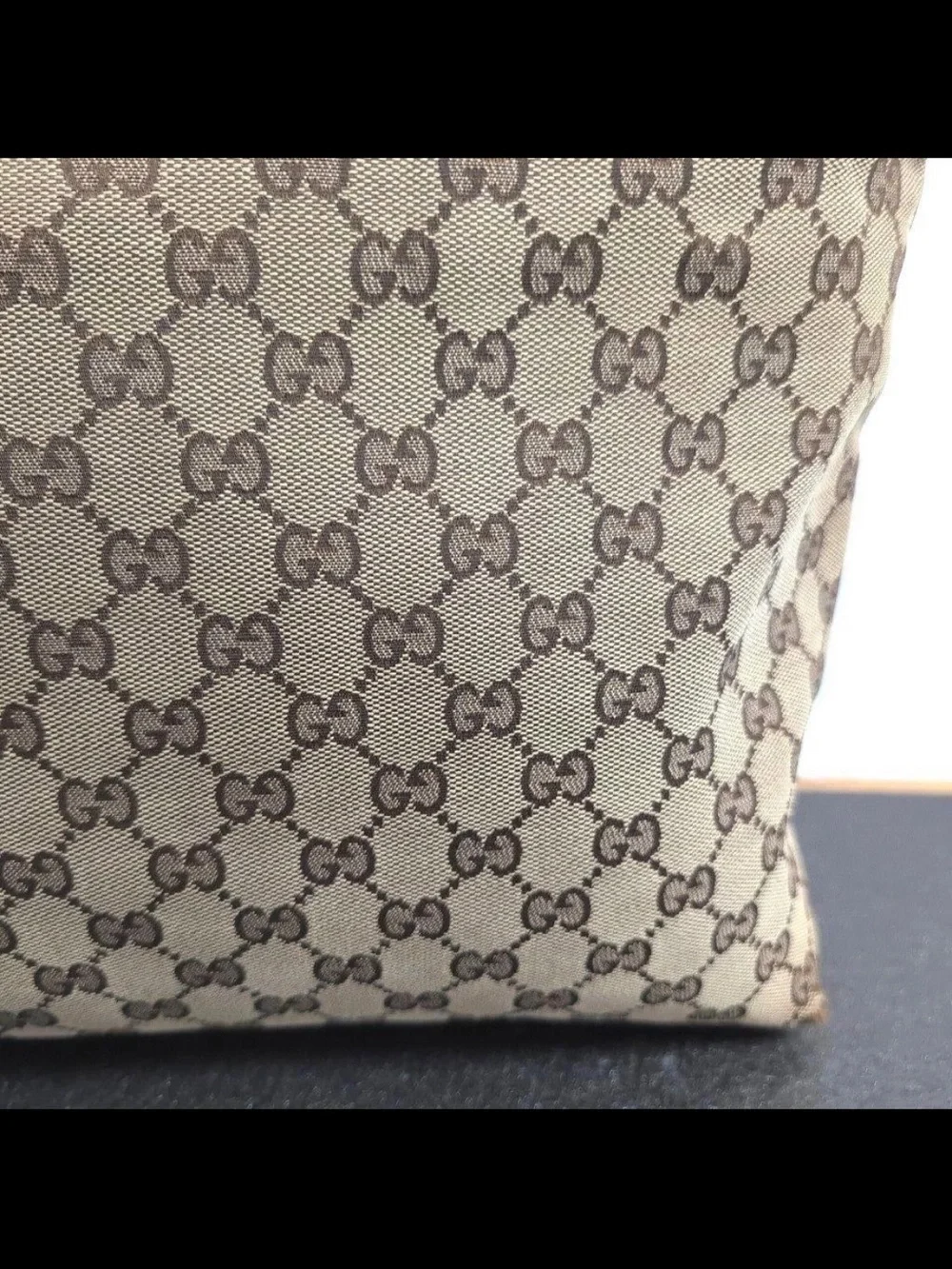 Gucci Beige & Brown Monogram Messenger Bag